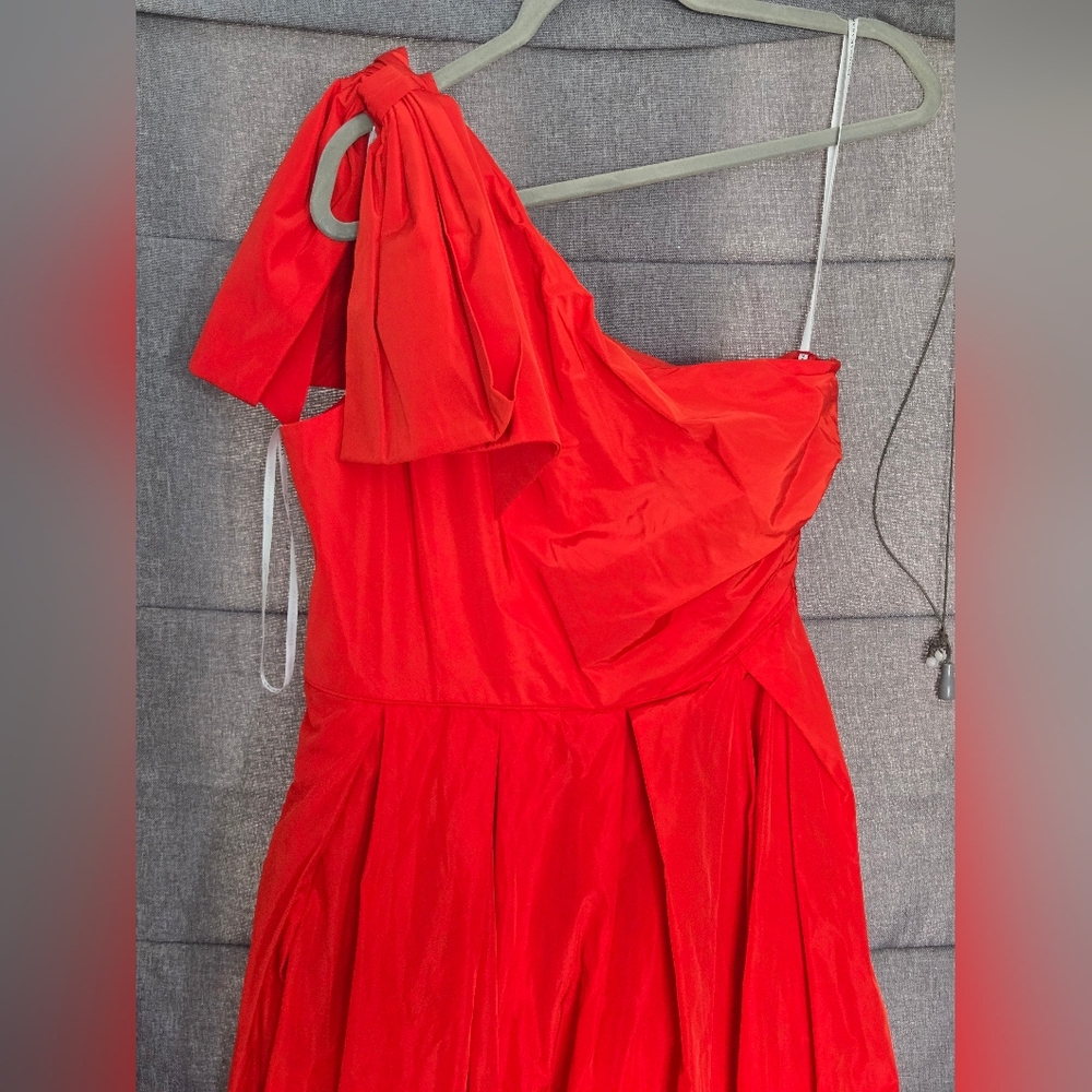 Donna Karan One Shoulder,taffeta bow Detail Gown, Sz 8 - Picture 8 of 12